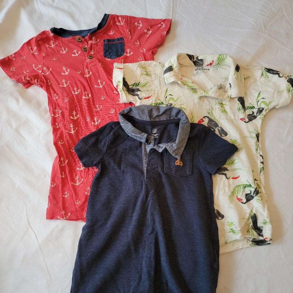 Toddler one-piece shorts romper unisex boy 18 24 mth -- gap, old navy, burts bee